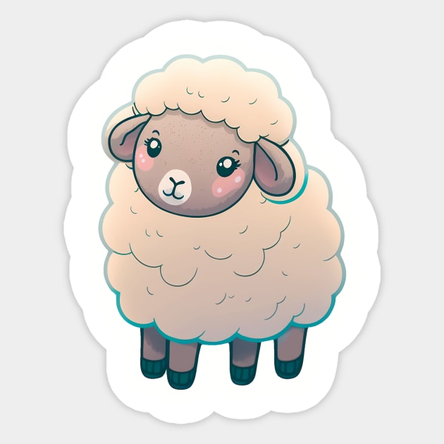 A sheep so cute that you could fall in love with it Sticker by Cute Planet Earth Mini